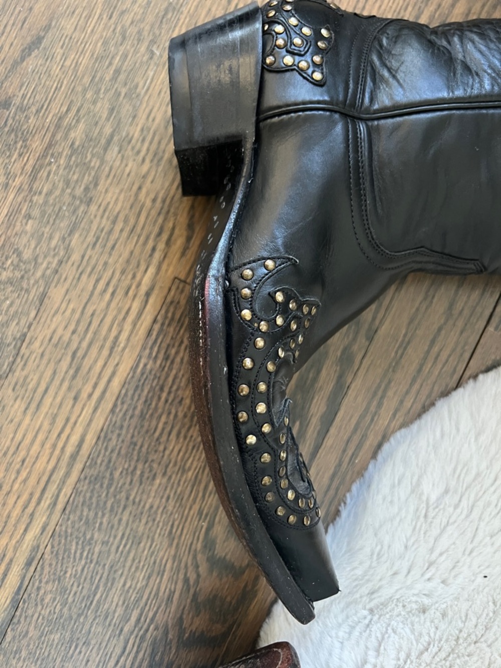 The Old Gringo Studded Black Leather Cowboy Boots, size 7.5 - Picture 15 of 16